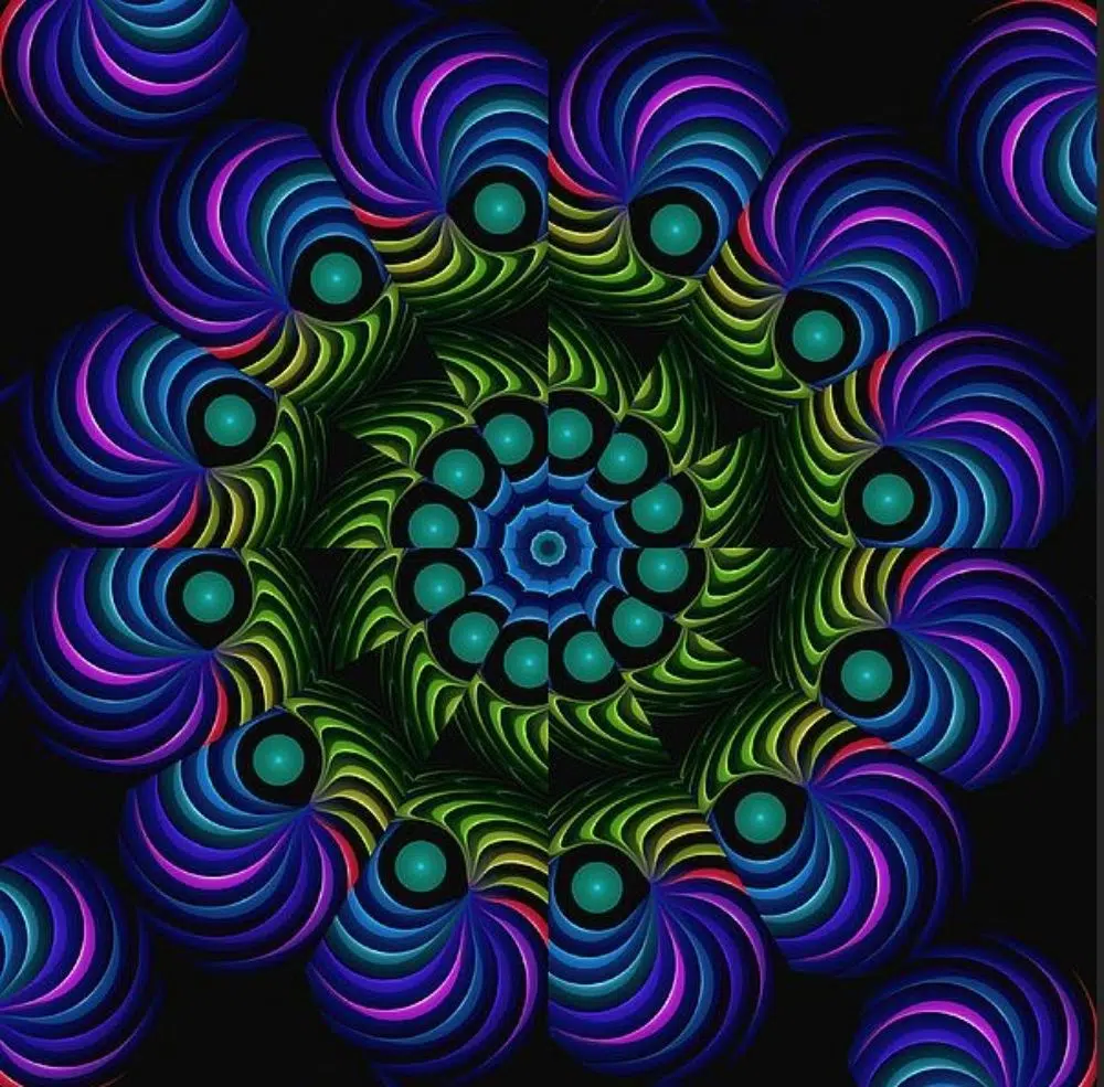 Free Mandala Designs: Neon Spiral