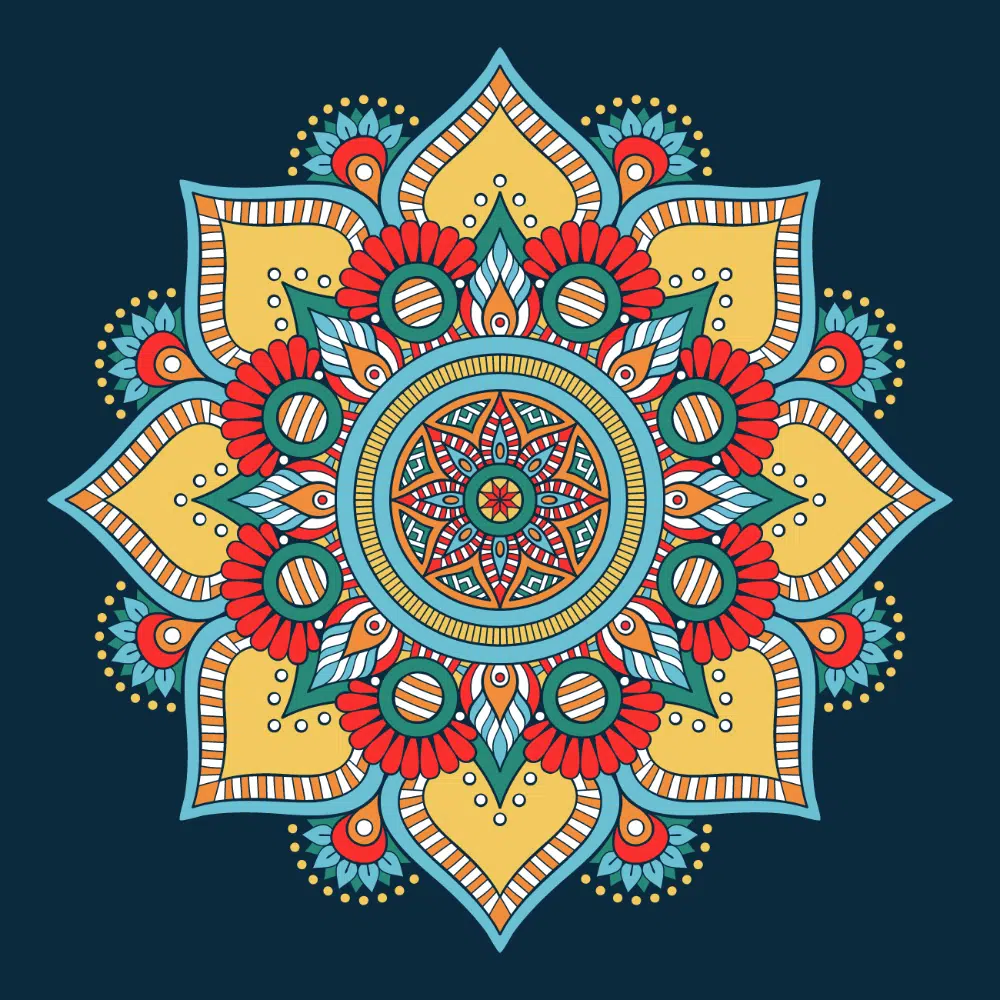 Free Mandala Designs: Bright color
