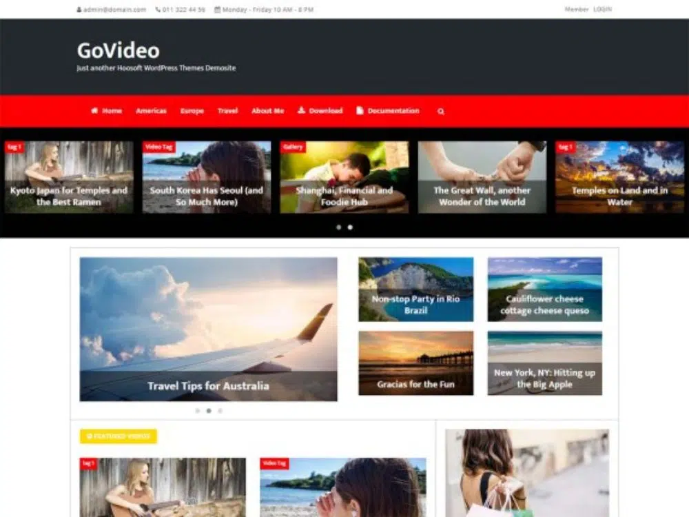 Creative WordPress themes for Video Bloggers: GoVideo