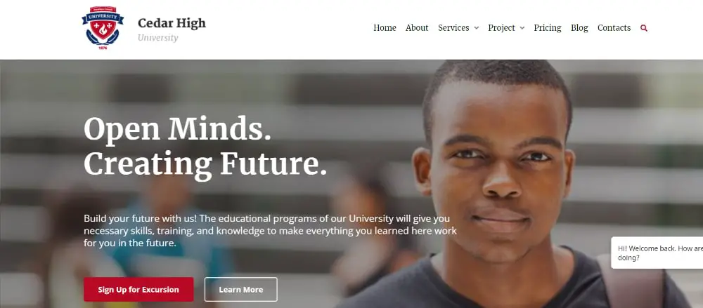 Awesome WordPress Themes for Colleges & Universities: Cedar High