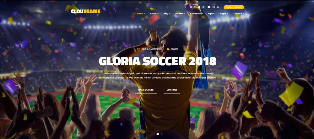 WordPress themes for Game Developers: Cloux