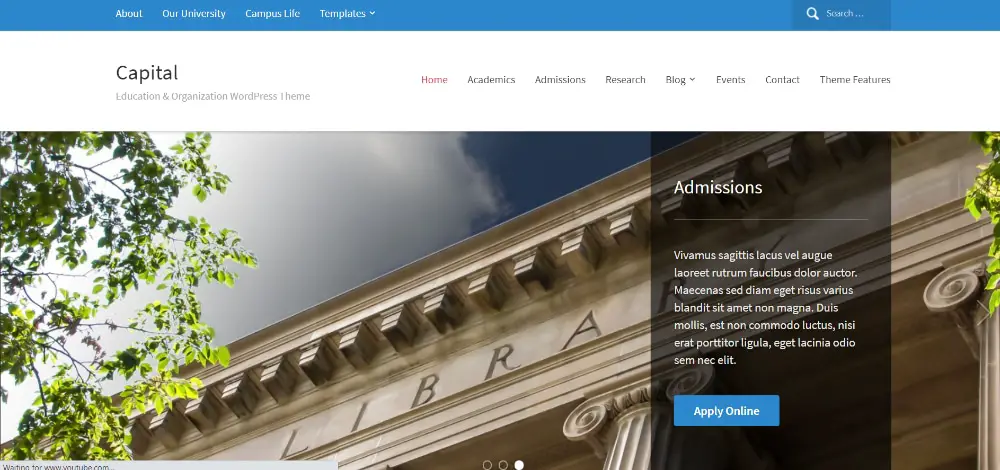 Awesome WordPress Themes for Colleges & Universities: Capitol