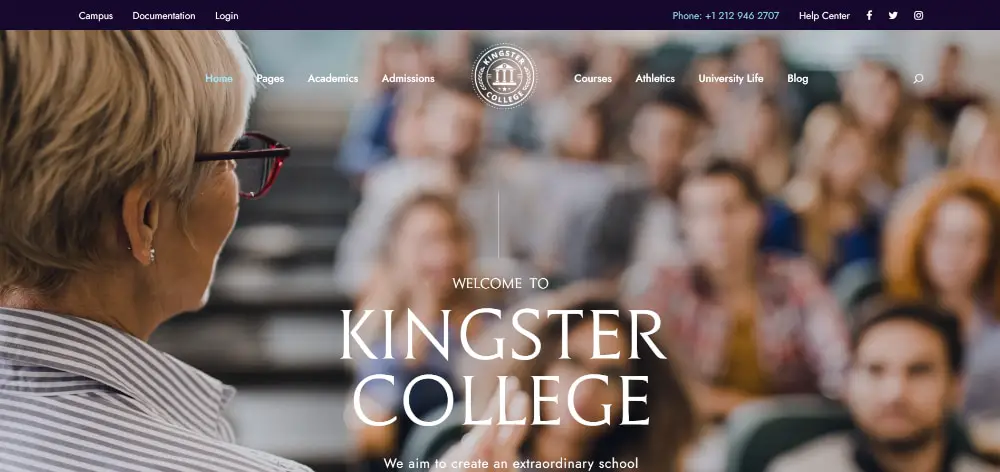 Awesome WordPress Themes for Colleges & Universities: Kingstar