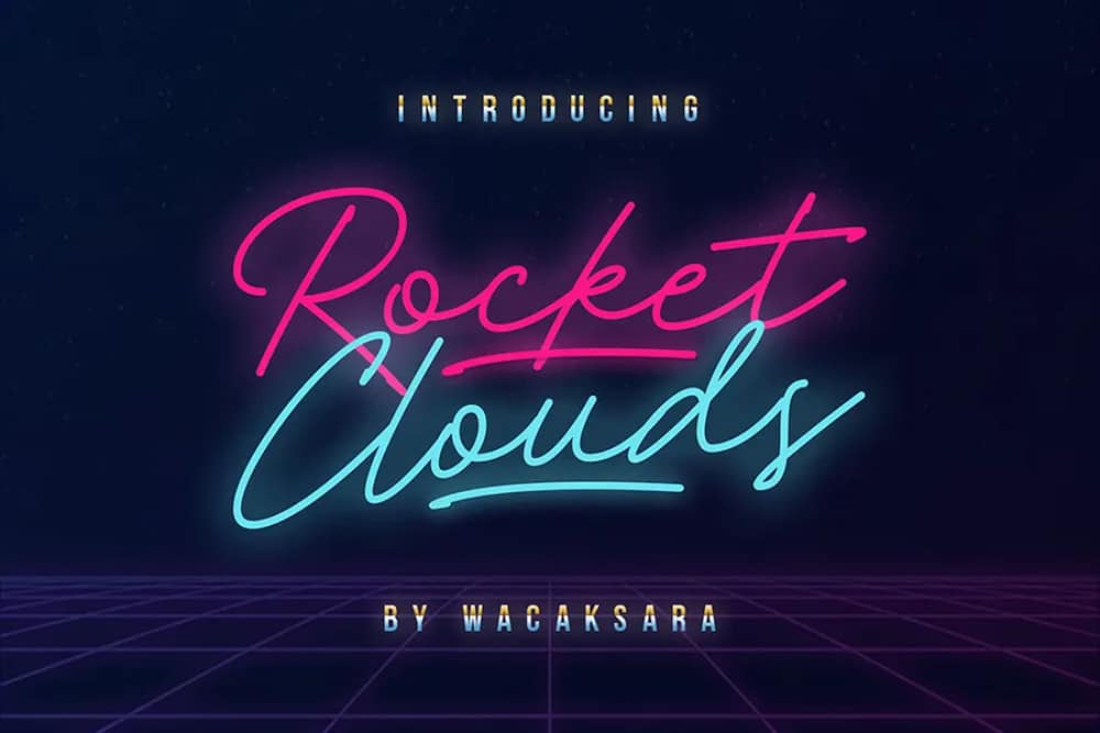 Free Strong Fonts for Website Headers: Rocket Clouds