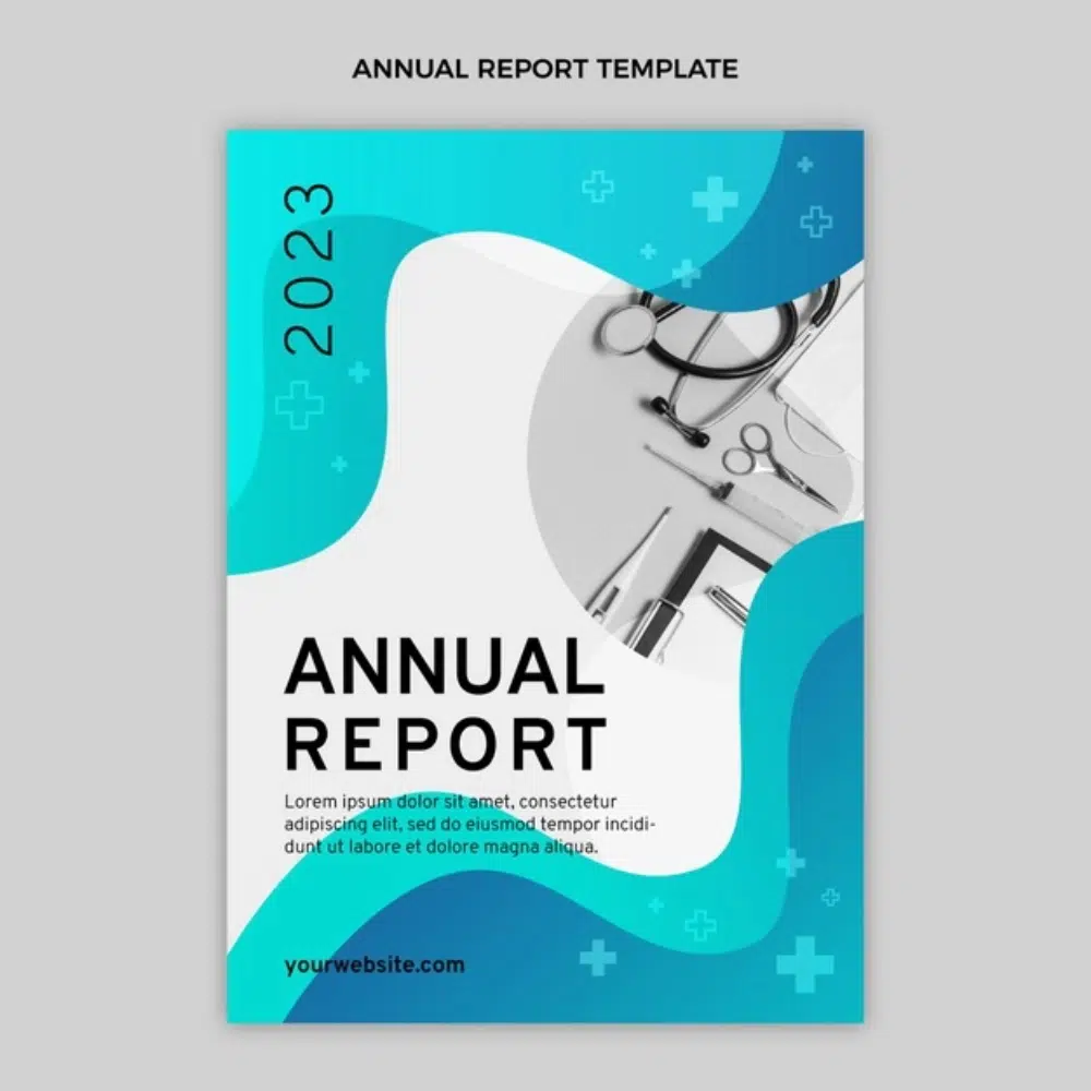 Free Design Assets for Healthcare Designers: Annual Report Template for Hospital