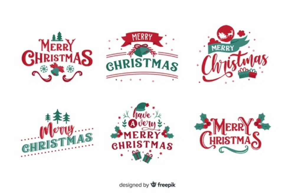 Best Free Christmas Design Assets for Designers: Merry Christmas Lettering Badge