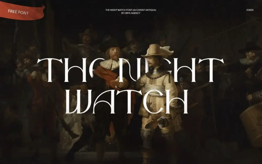 Free Strong Fonts for Website Headers: The Night Watch