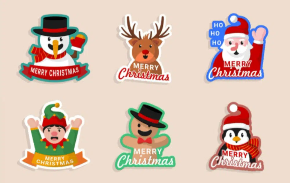 Best Free Christmas Design Assets for Designers: Christmas Sticker Collection