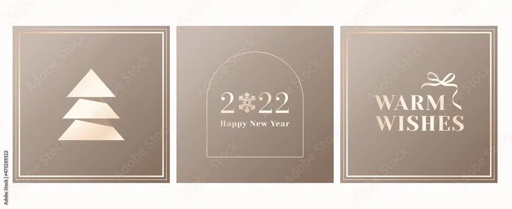 1. Adobe: Classy New Year Social Media Post in Golden Tone Images