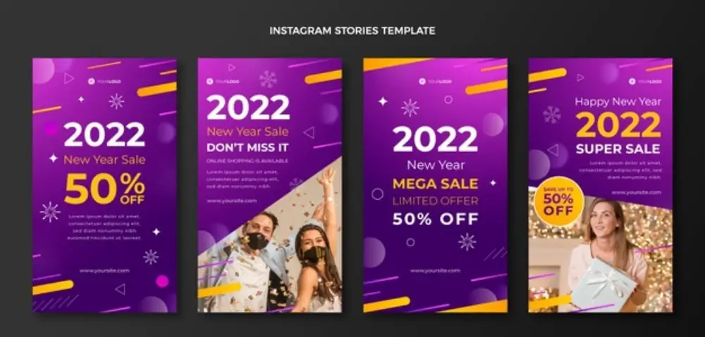 15. Freepik: New Year Sales Instagram Story