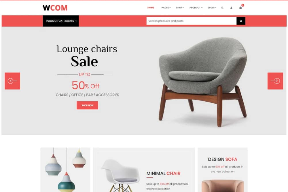WCom Furniture WordPress Theme