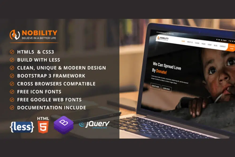 Useful HTML Themes for Charity Events: Nobility - Charity HTML Template