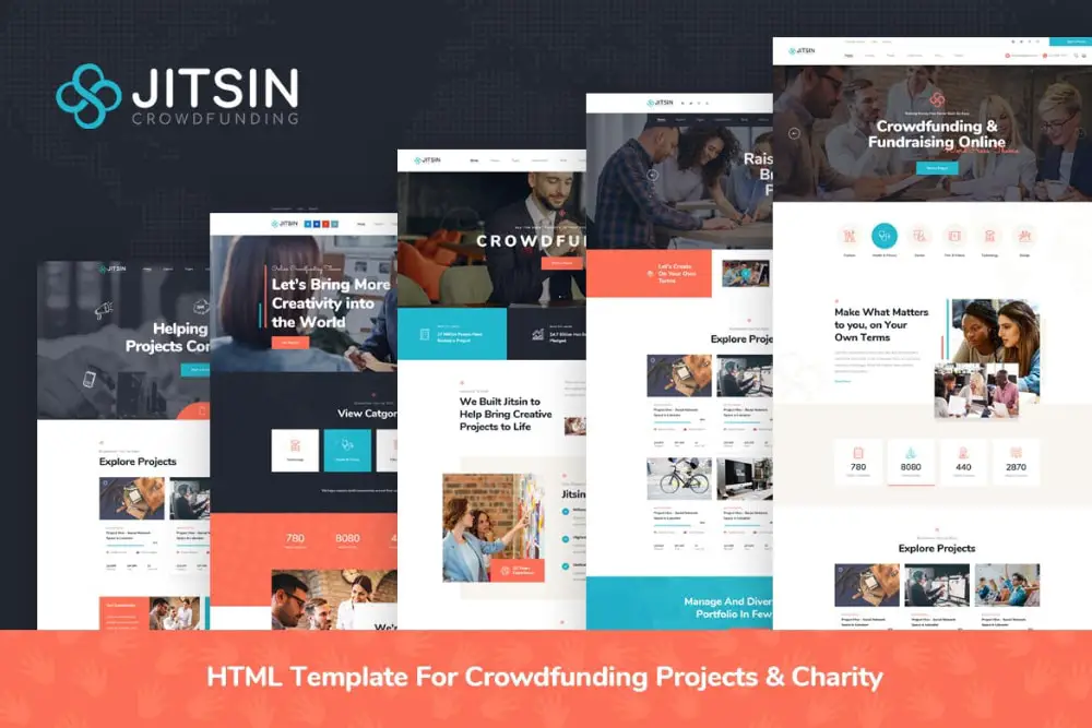 Useful HTML Themes for Charity Events: Jitsin - HTML For Crowdfunding Projects & Charity