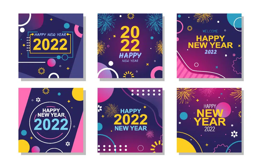 6. Vecteezy: Happy New Year 2022 Social Media Post Free Vector
