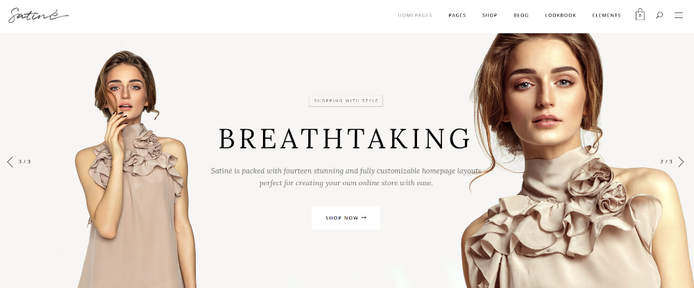 Apparel Brands WordPress Themes: Satiné - Fashion and Clothing Shop Theme