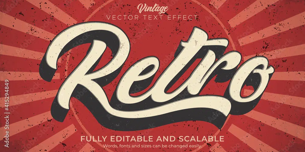 20 Free Retro & Vintage Vectors: Retro Vintage Text Effect & Sun Themed Image