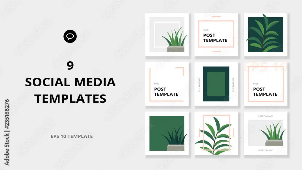 Adobe Stock Square Web Banners For Social Media Layout Templates