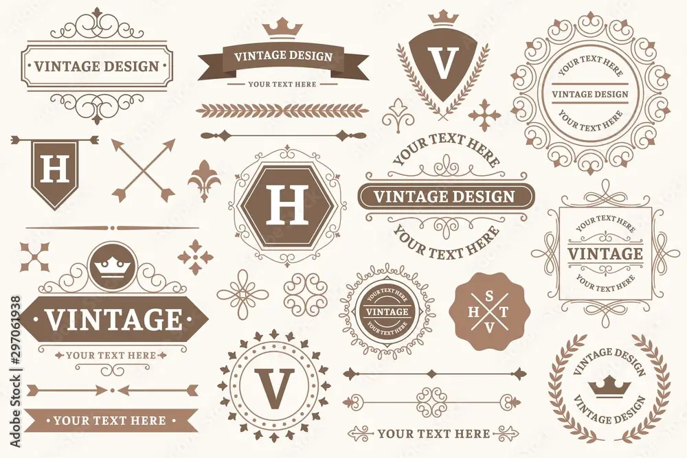 20 Free Retro & Vintage Vectors: Elegantly Framed Luxurious Design With Antique Typography