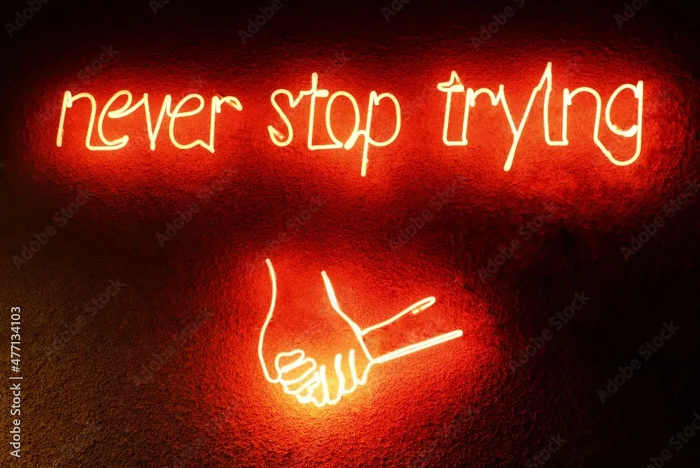 Free Motivational Wallpapers to have for 2022: "Never Stop Trying"