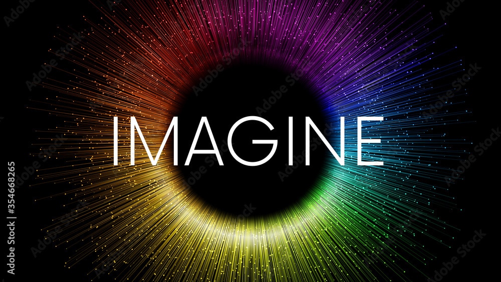 Free Motivational Wallpapers to have for 2022:  "Imagine" Text Sparkling Particle Background