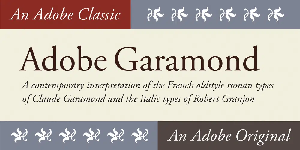 Adobe Garamond - web safe font