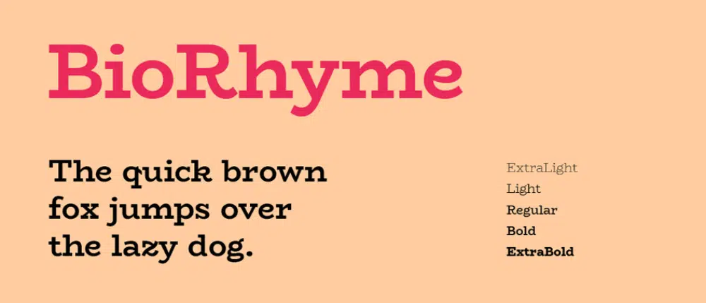 Bio Rhyme - web safe font
