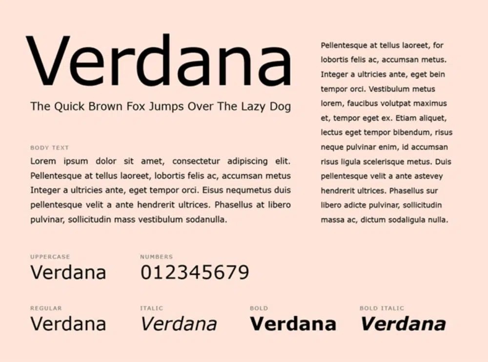 Verdana - web safe font
