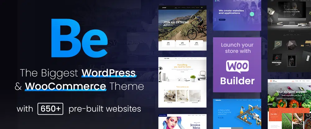 2. Be - Biggest WordPress & WooCommerce Theme: Resources For Web Designers To Improve Workflow