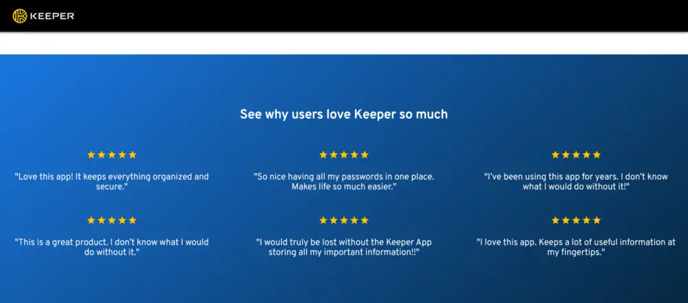 Keeper Security Reviews