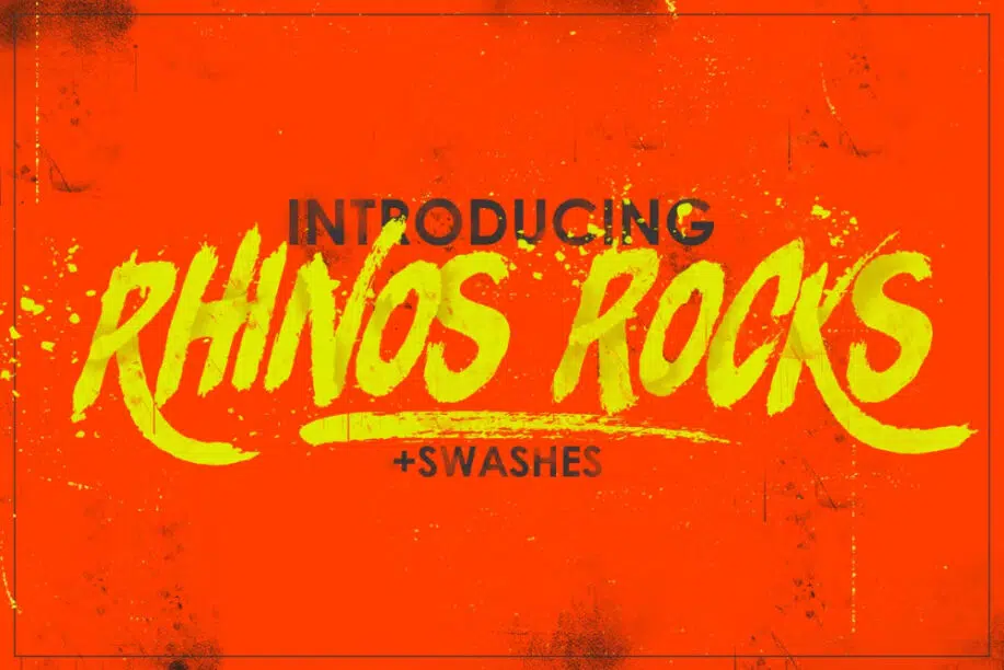 Rhinos Rocks Brush Font