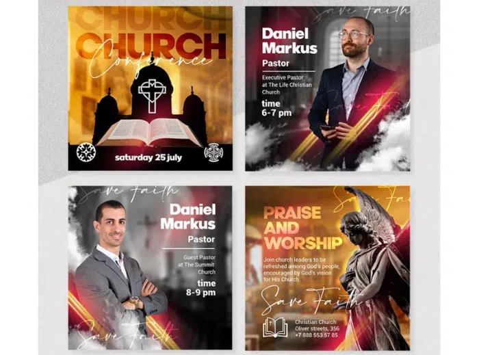 Church Conference – Facebook Post Templates Set