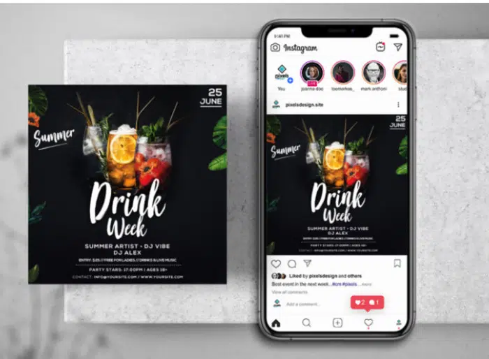 Drink Week – Instagram Banner Template Set