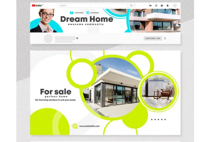 Real Estate – YouTube Channel Banners Template Set