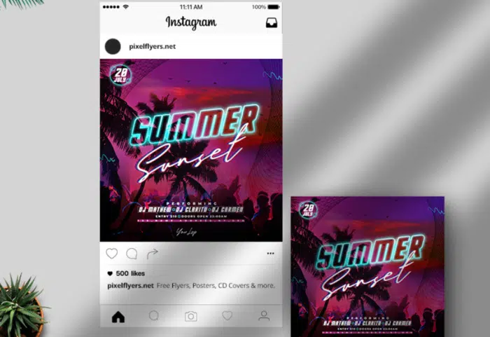 Summer Sunset Party – Instagram Banner