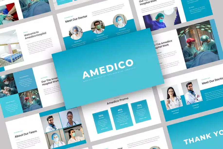 Best Nursing PowerPoint Template: Amedico