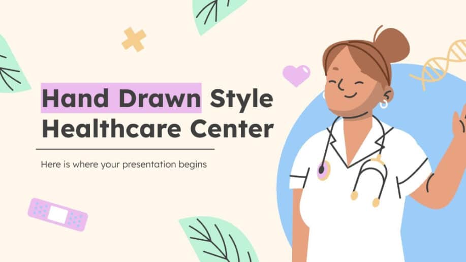 Best Free Nursing PowerPoint Template: Hand Drawn Style Healthcare Center