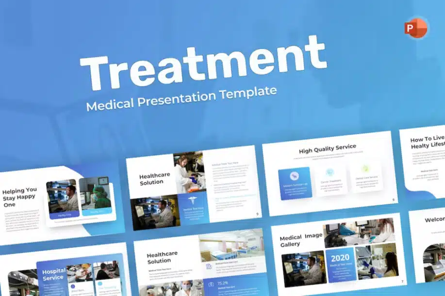 Best Nursing PowerPoint Template: Treatment Medical PowerPoint Template
