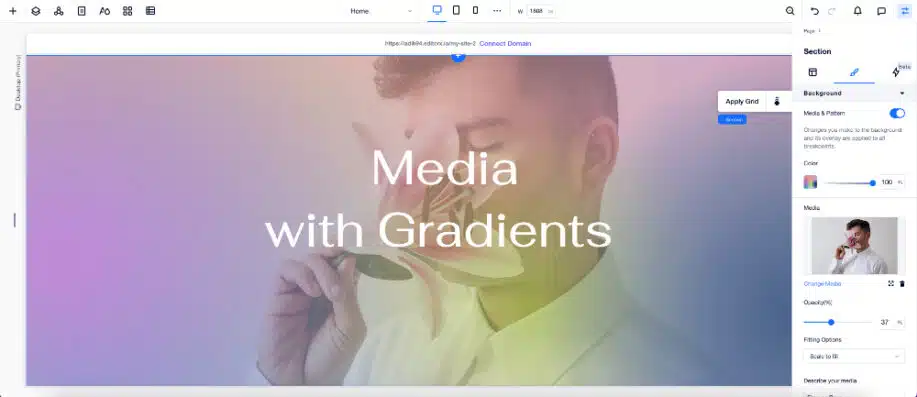 Designing with Gradients in Section Background