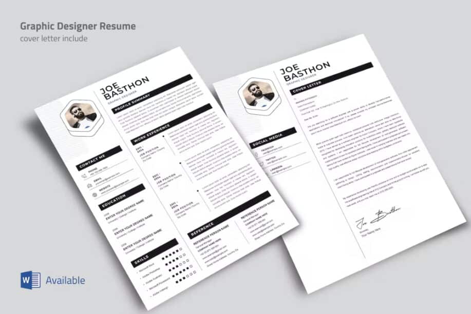 Graphic Designer Resume - Black