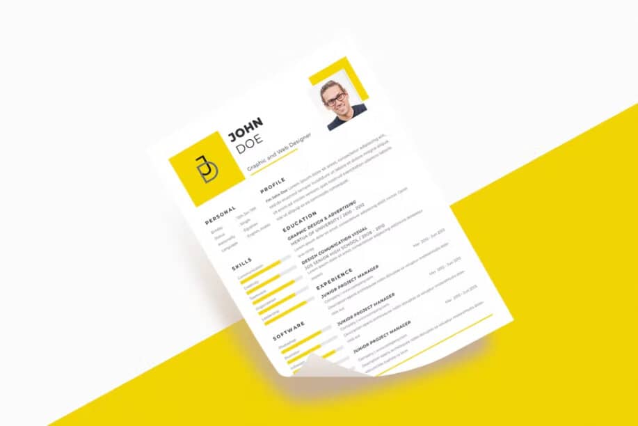 Graphic Designer Resume (Yellow)