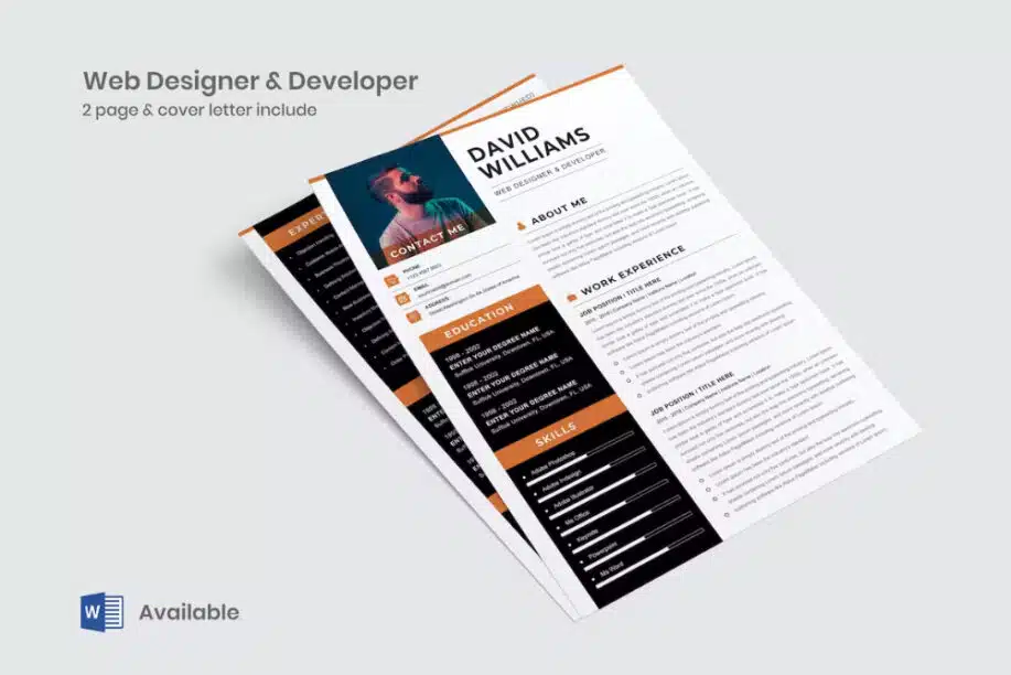 Web Design & Developer Resume Template