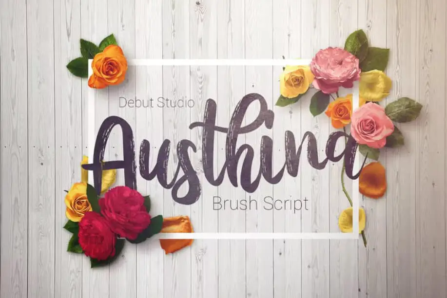 Austhina - Brush Font Script Typeface