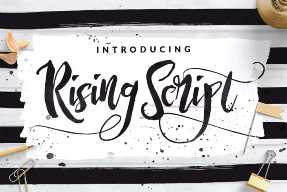 Rising Brush Script Signature Logotype
