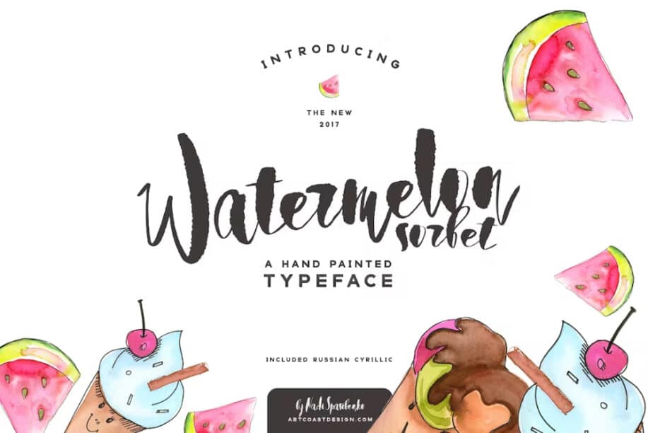 Watermelon Sorbet - Handpainted Typeface