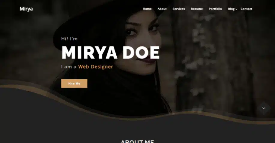 Mirya - WordPress Personal Portfolio Theme